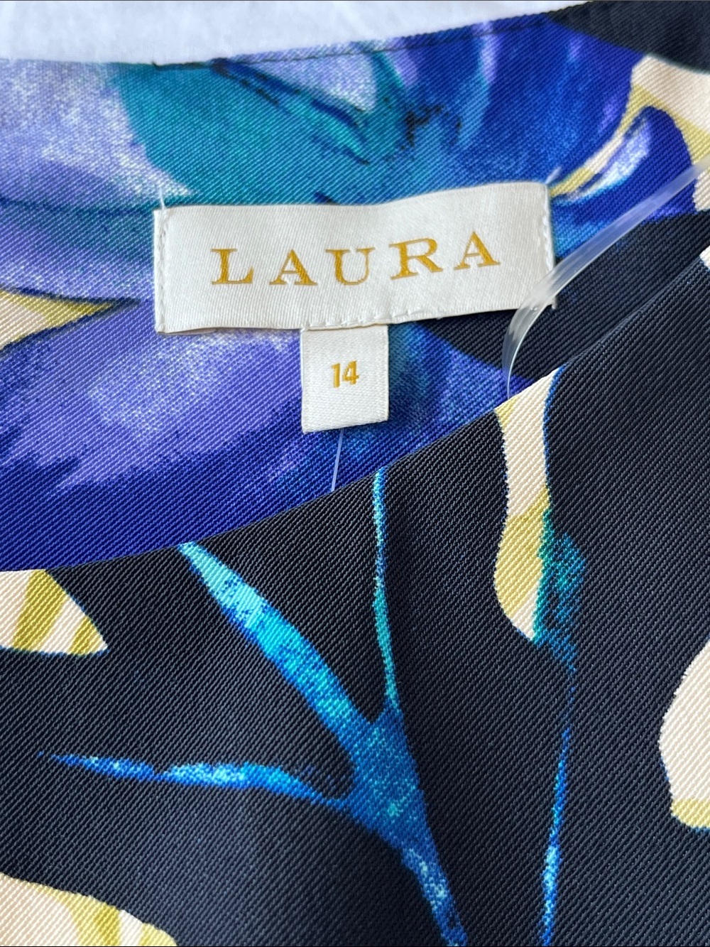 Laura Tropical Floral Sleeveless Shift Dress - Blue & Teal NWT - Picture 7 of 9